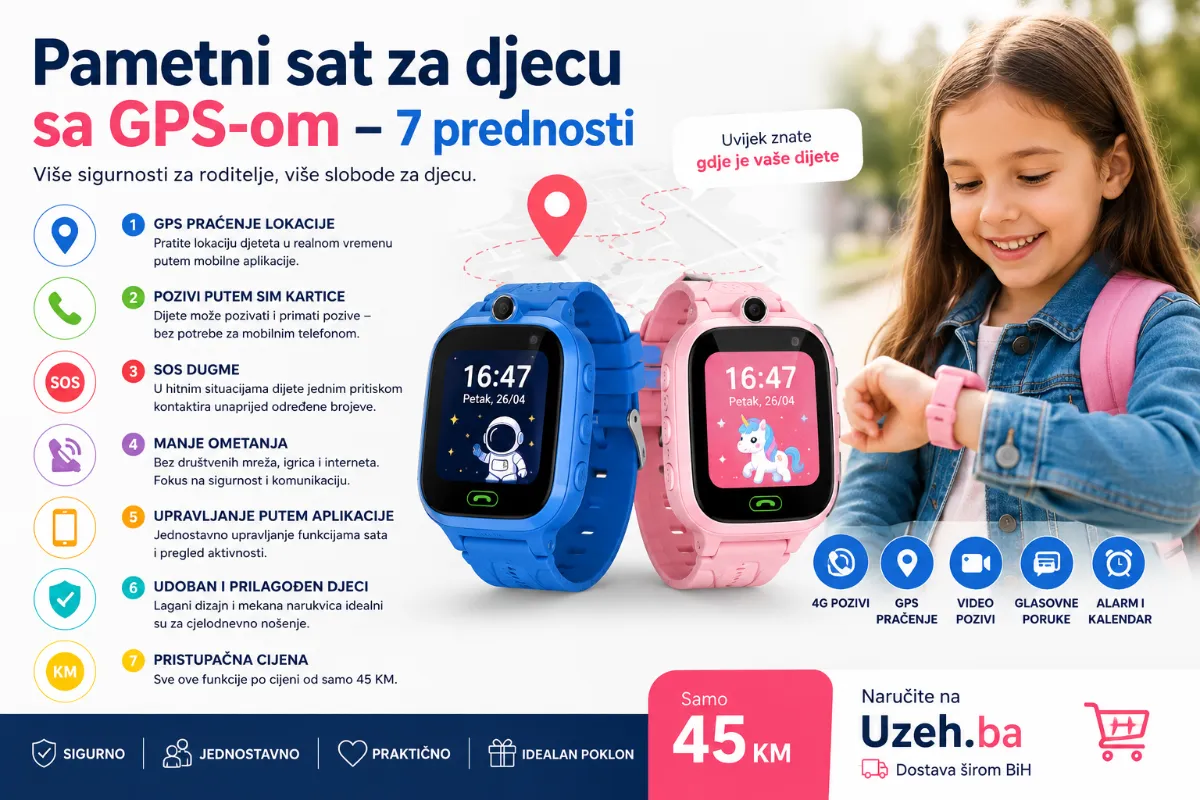 Pametni sat za djecu sa GPS-om – 7 prednosti koje će svaki roditelj cijeniti