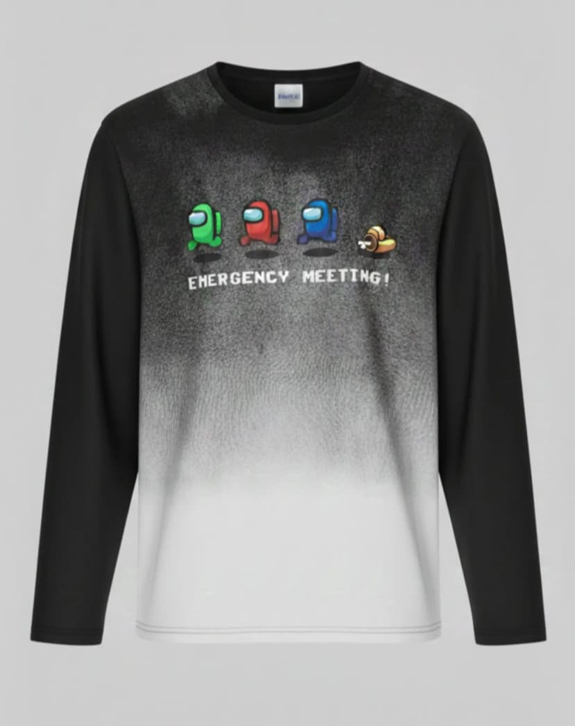 Majica dugih rukava za djecu – Gaming "Emergency Meeting" Print