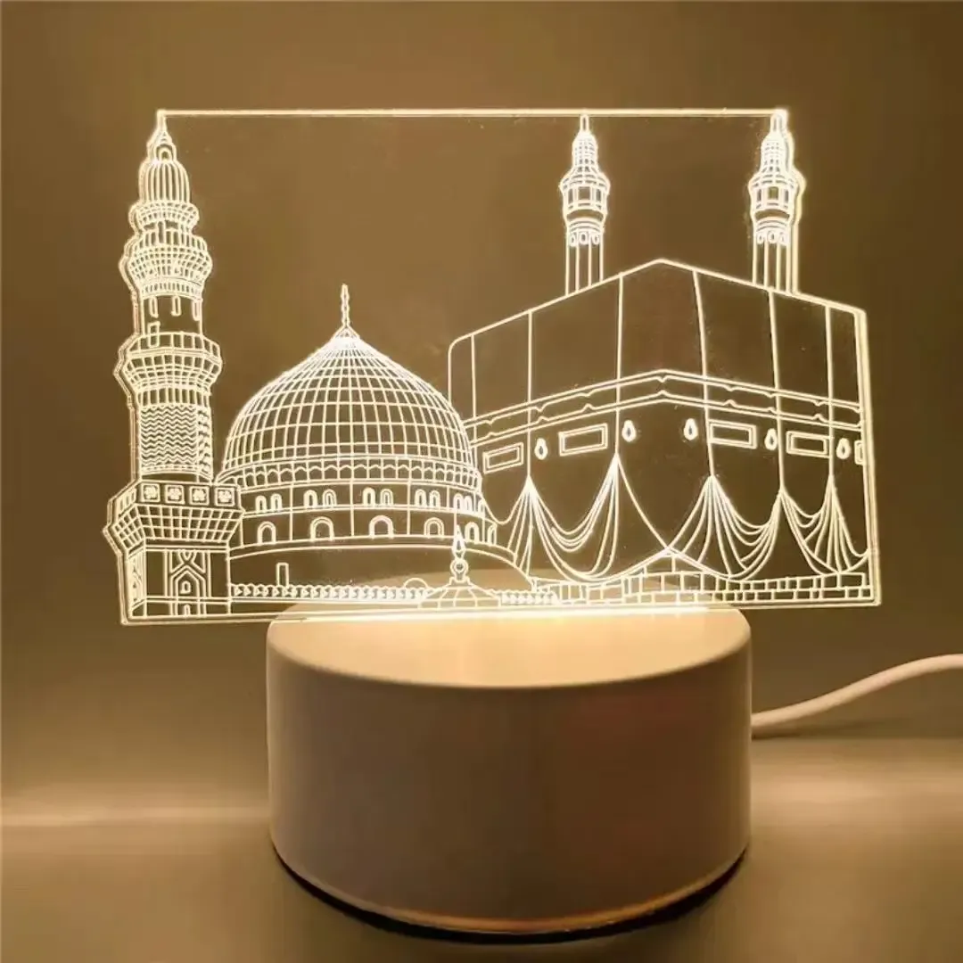Proizvod 3D LED Lampa Kaaba i Poslanikova Džamija – Islamska Ambijentalna Lampa