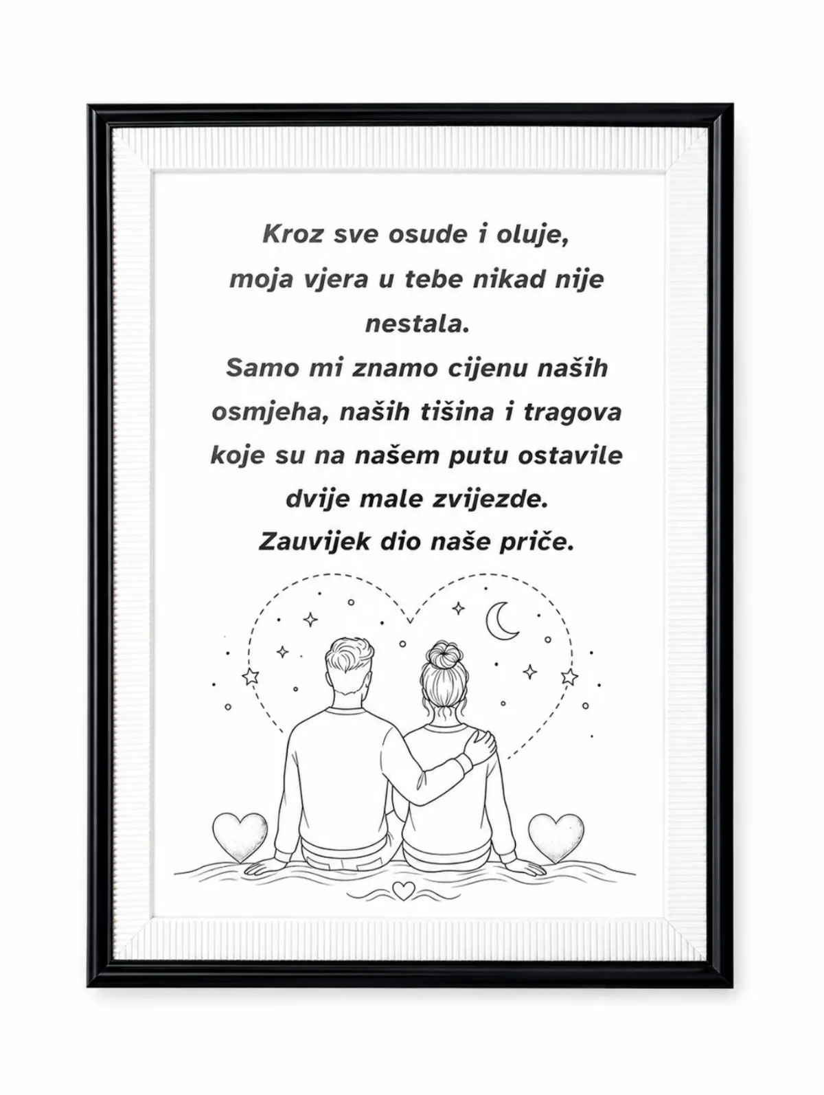 Personalizovani Ljubavni Poster – "Zauvijek Dio Naše Priče" | Poklon za Parove